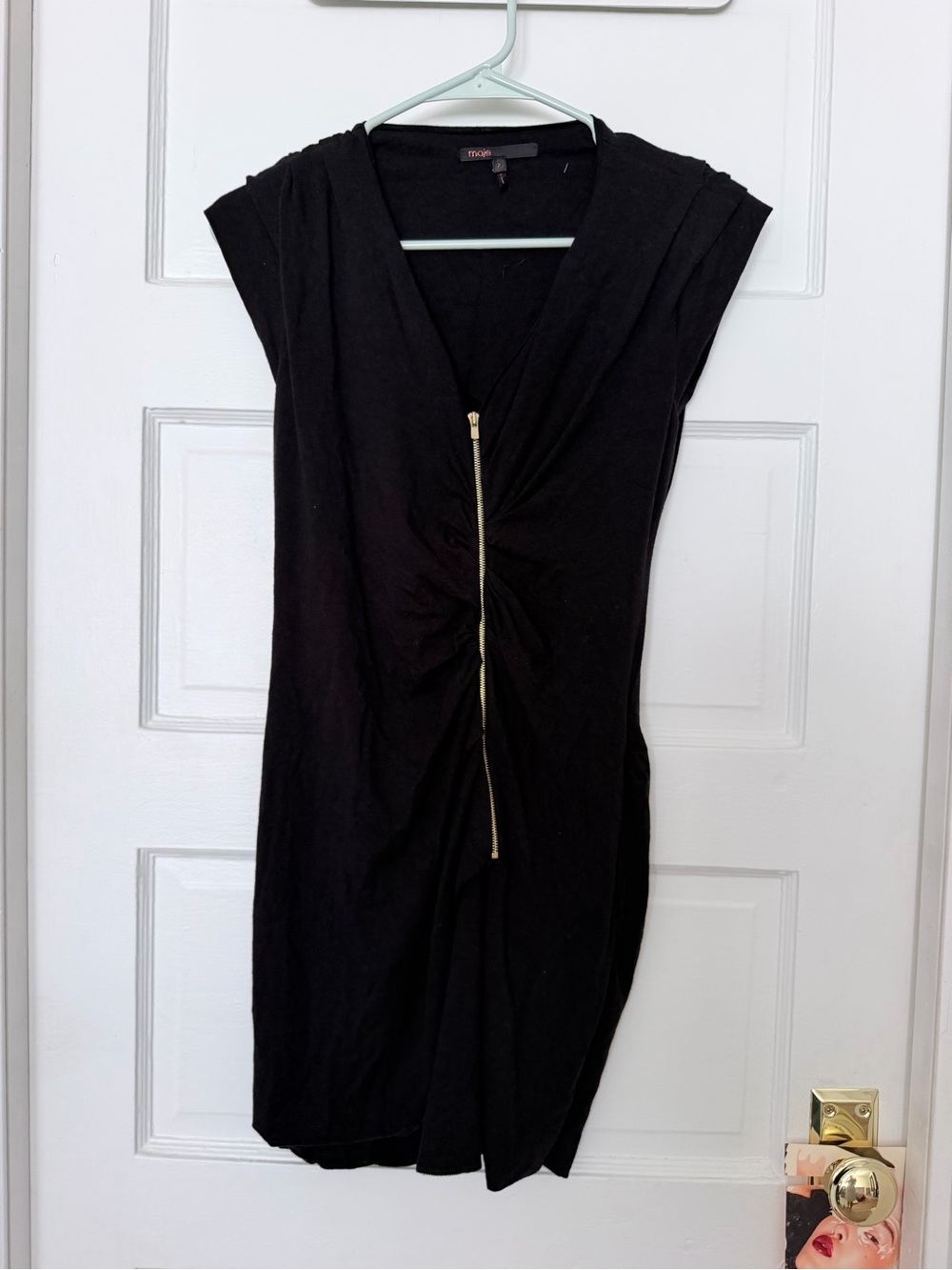Maje black bodycon mini dress